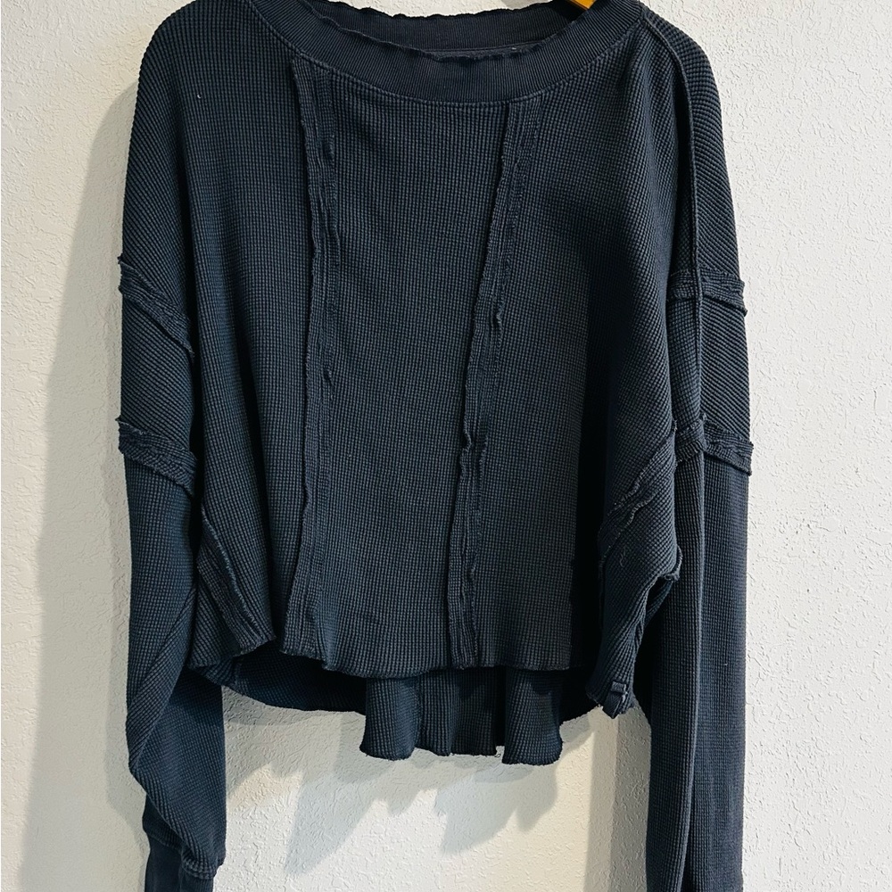 Free People Gray Long Sleeve Thermal